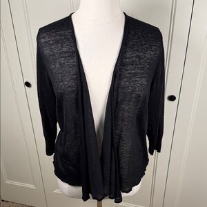 NIC+ZOE Black Linen Blend Cardigan
